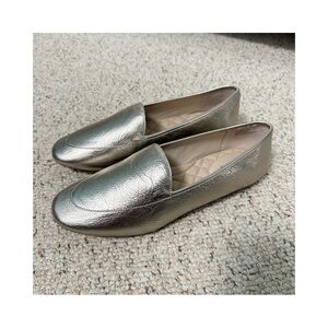 NWOT Birdies The Vesper Metallic Gold Leather Women's Leather Loafers